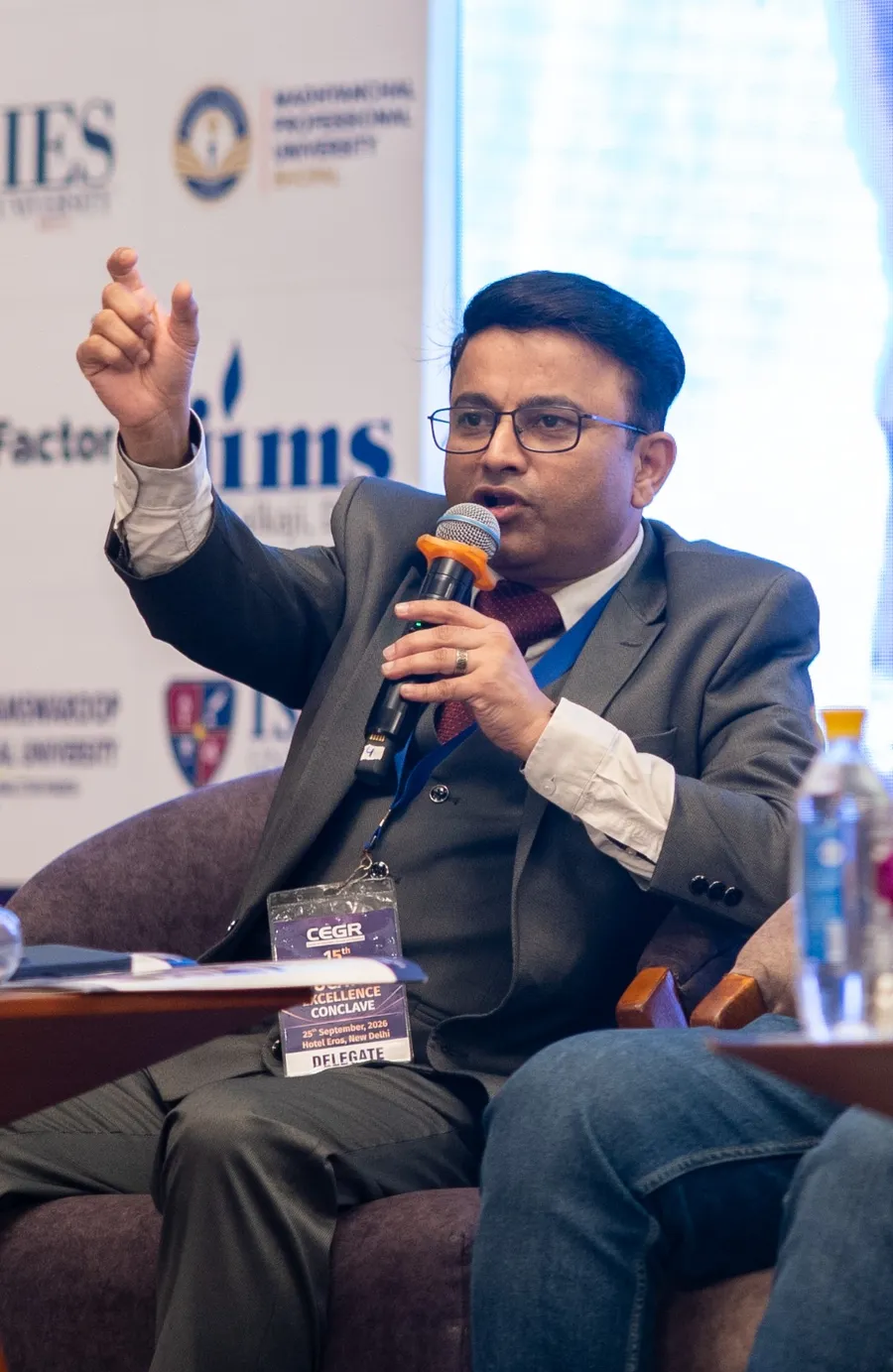 An aFactor founder speaks on a panel at CEGR's 15th National Education Excellence Conclave